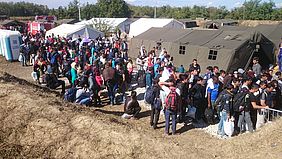 Karin Schmidtke im kroatischen Flüchtlingscamp Opatovac